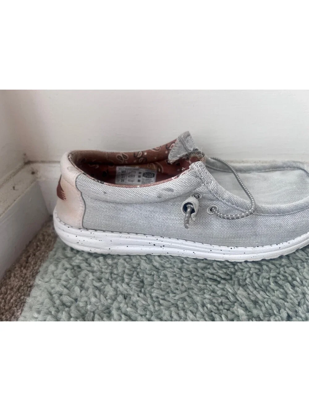 Hey Dude Wally washed Canvas grey mens size 8
